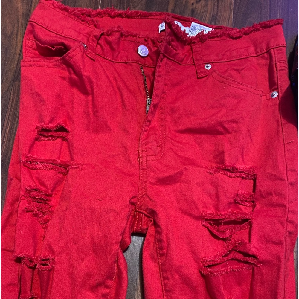 Red Jeans Shorts